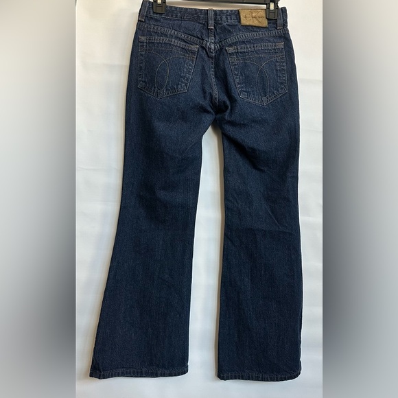 Vintage Y2K Calvin Klein Mid-Rise Flare Double Stone Wash Jeans Size 1 - Picture 2 of 12
